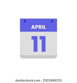 Calendario fecha mes icono flat abril Vector
