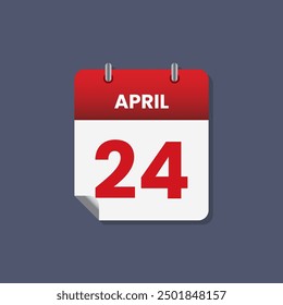 Calendario fecha mes icono flat abril Vector