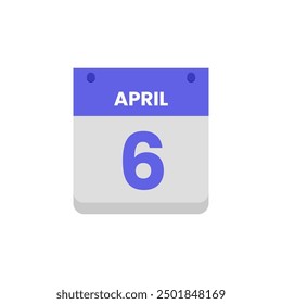 Calendario fecha mes icono flat abril Vector
