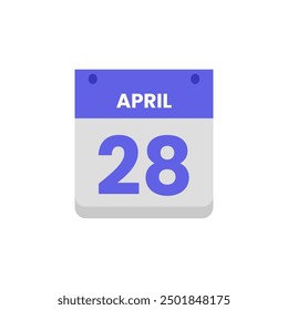 Calendario fecha mes icono flat abril Vector