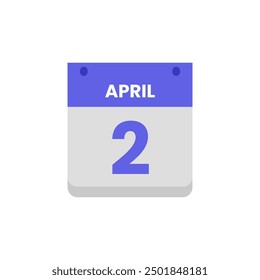 Calendario fecha mes icono flat abril Vector