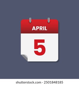 Calendario fecha mes icono flat abril Vector