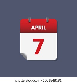 Calendario fecha mes icono flat abril Vector