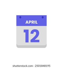 Calendario fecha mes icono flat abril Vector