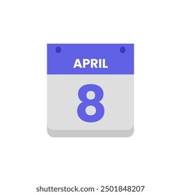 Calendar date month icon flat april vector
