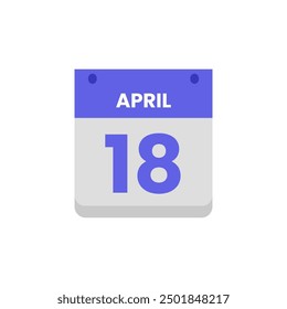 Calendario fecha mes icono flat abril Vector