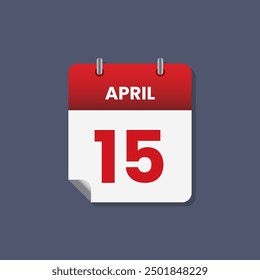 Calendario fecha mes icono flat abril Vector
