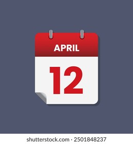 Calendar date month icon flat april vector