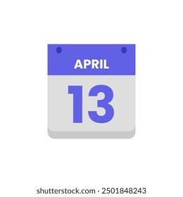 Calendario fecha mes icono flat abril Vector