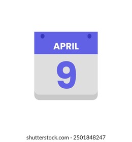 Calendario fecha mes icono flat abril Vector