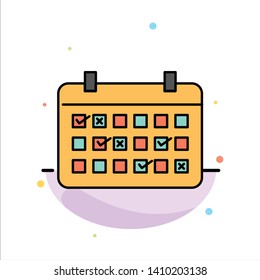 Calendar, Date, Month, Year, Time Abstract Flat Color Icon Template