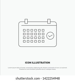 Calendar, Date, Month, Year, Time Line Icon Vector