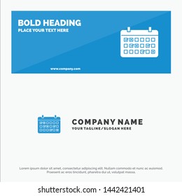 Calendar, Date, Month, Year, Time SOlid Icon Website Banner and Business Logo Template