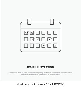 Calendar, Date, Month, Year, Time Line Icon Vector. Vector Icon Template background