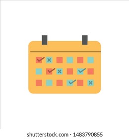 Calendar, Date, Month, Year, Time  Flat Color Icon. Vector icon banner Template
