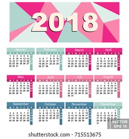 The calendar. Date. New Year. 2018. Year of the dog. Card.