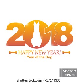 The calendar. Date. New Year. 2018. Year of the dog. Card.