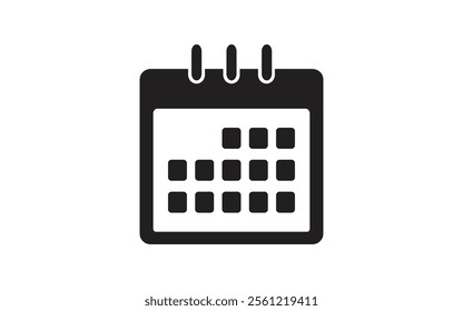 Calendar date, Date notes business, office event icon template. This is a graphic representation of a calendar, perfect for use in websites, apps, or presentations.