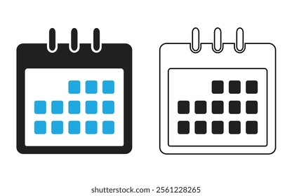 Calendar date, Date notes business, office event icon template. This is a graphic representation of a calendar, perfect for use in websites, apps, or presentations.