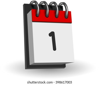calendar date number of leaf isolated