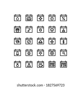 símbolo de esquema de calendario y fecha ilustración vectorial de calendario y fecha en fondo blanco