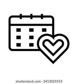 Calendar date outline icons, minimalist vector illustration and transparent graphic element. Isolated on white background