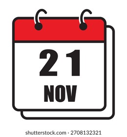 Calendario, calendario de fecha, calendario rojo y blanco   Fecha y año, icono de Vector 