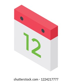 
A calendar with date representing schedule date 
