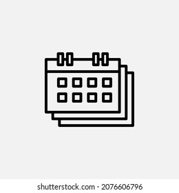 Kalender, Datum, Zeilensymbol, Vektorgrafik, Illustration, Logo-Vorlage. Geeignet für viele Zwecke.