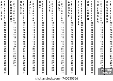 The calendar. Date. Seasons. Celebration. New Year. For your design.