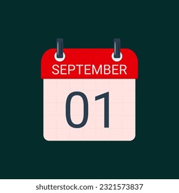 Calendario con fecha 1 de septiembre. Día del conocimiento en rusia.