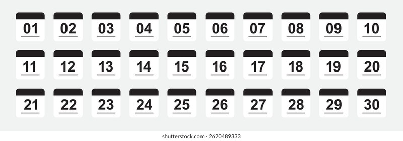 Calendar date set icon, vector illustration