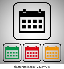 calendar date set icons