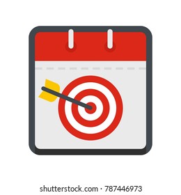 Calendar Date Target Icon. Flat Illustration Of Calendar Date Target Vector Icon Isolated On White Background