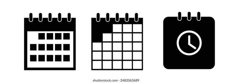 Calendar date time icon design. Calendar Icon. calendar symbols. Meeting Deadlines, Time management .Appointment schedule. vector illustration