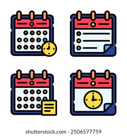 Calendar, Date and Time Icon and Graphic Element Resource
