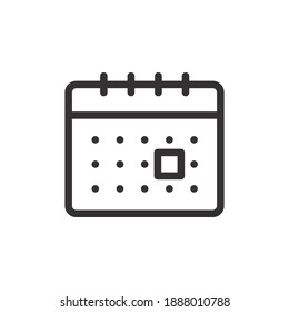 Calendar, date and time line icon for web template and app. Vector illustration design on white background. EPS 10