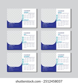 Concepto de gestión de fecha y hora del calendario. Vector ilustración conceptual de un calendario de escritorio que muestra el horario mensual y semanal con notas y marcas de verificación. Concepto de gestión de tiempo y fecha, mes.