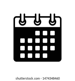 Calendar date vector black icon