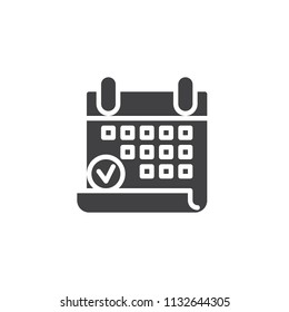 Calendar date vector icon. filled flat sign for mobile concept and web design. Appointment date simple solid icon. Symbol, logo illustration. Pixel perfect vector graphics