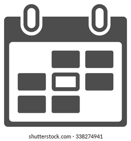 Calendar Date vector icon. Style is flat symbol, gray color, rounded angles, white background.