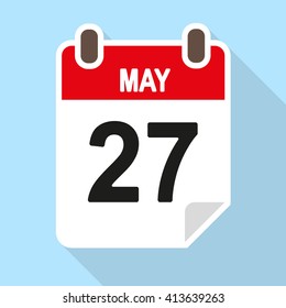 Calendar date vector illustration, May 27th