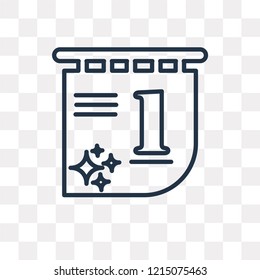 Calendar with Date vector outline icon isolated on transparent background, high quality linear Calendar with Date transparency concept can be used web and mobile