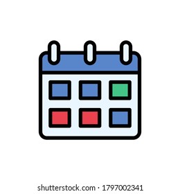 Calendar dates icon. Simple color with outline vector elements of almanac icons for ui and ux, website or mobile application