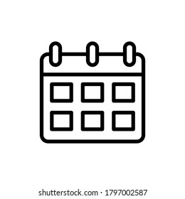 Icono de fechas del calendario. Línea simple, contorno de elementos vectoriales de iconos almaníacos para ui y ux, sitio web o aplicación móvil