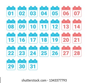 Calendar dates. Isolated vector icon.
