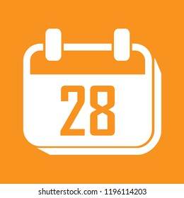 Calendar day 28 icon, stock vector illustration, EPS10.
