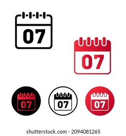 Calendar Day 7 Icon Illustration