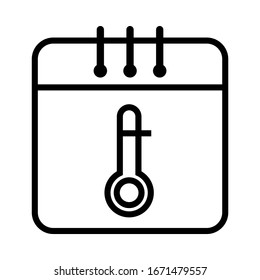Calendar day for any medical check up or something to look up with thermometer symbol illustration.