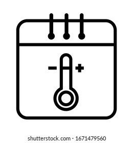 Calendar day for any medical check up or something to look up with thermometer symbol illustration.